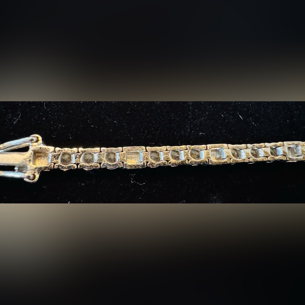 Elegant Silver and CZ Women's Bracelet - 7” - Picture 4 of 8